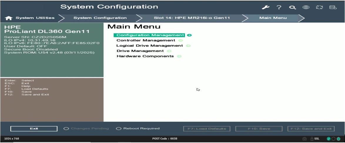 Create RAID1 on HP DL360