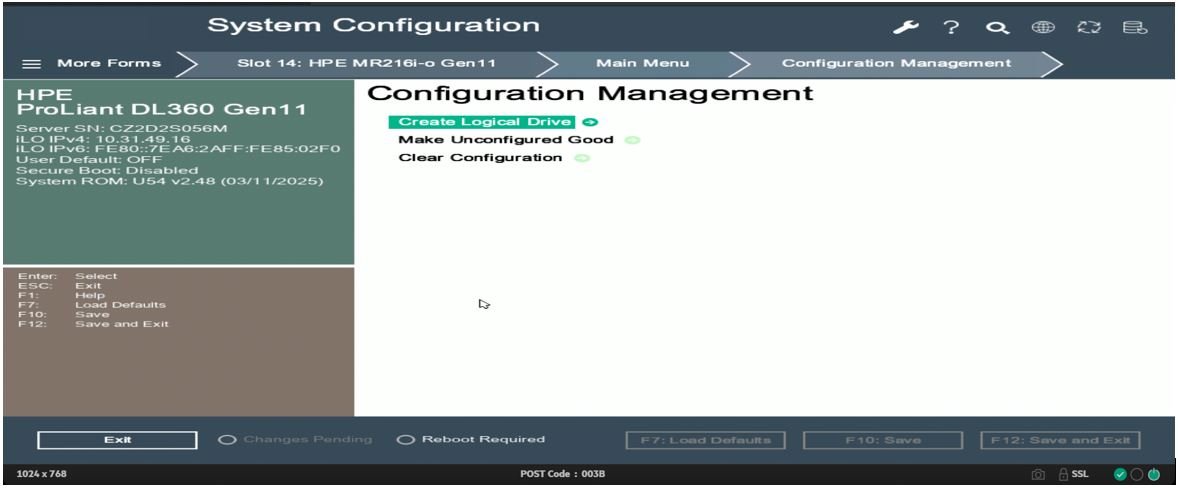 Create RAID1 on HP DL360
