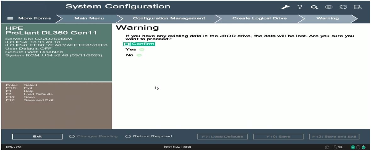 Create RAID1 on HP DL360