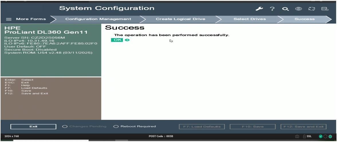 Create RAID1 on HP DL360