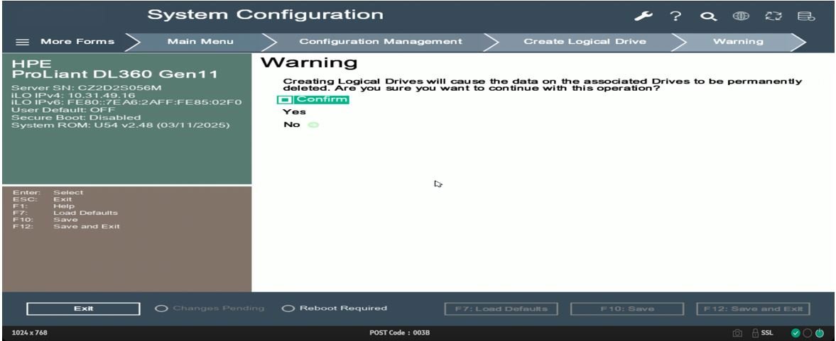 Create RAID1 on HP DL360