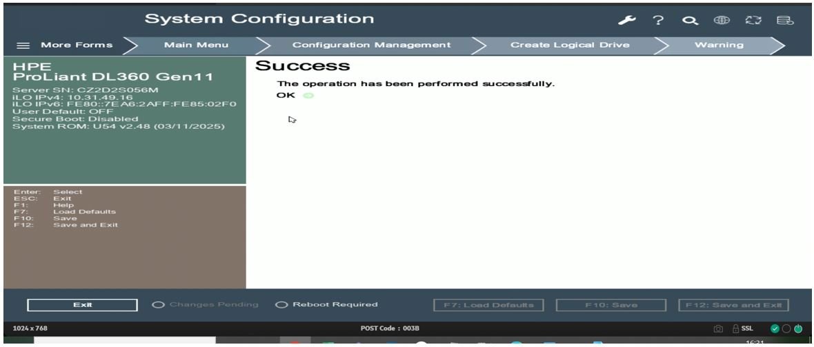 Create RAID1 on HP DL360 