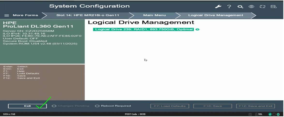 Create RAID1 on HP DL360